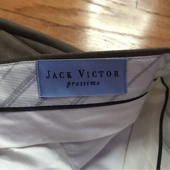 Jack Victor Men's Pleated Dress Pants Super 120s Italian Wool Taupe 36x29 - Picture 8 of 12